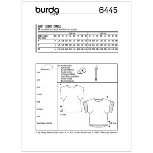 T-shirt Burda 6445 str. 46-60