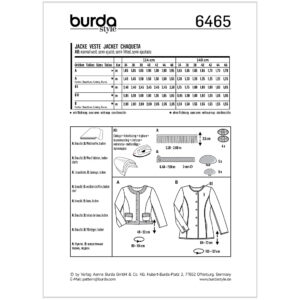 Jakke Burda 6465 str. 34-46