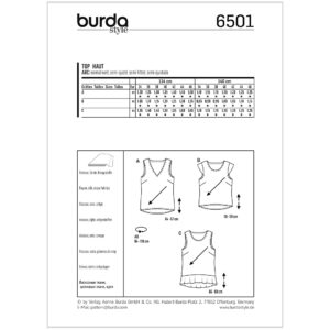 Top Burda 6501 str. 34-46