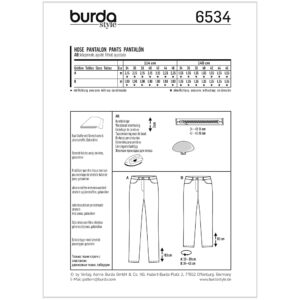 Bukser Burda 6534 str. 34-46