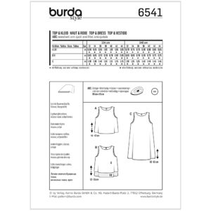 Top/kjole Burda 6541 str. 32-44