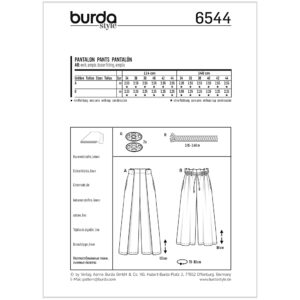 Bukser Burda 6544 str. 34-44