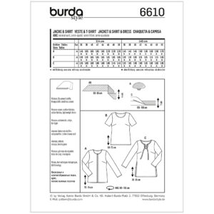 Jakke/bluse Burda 6610 str. 36-50
