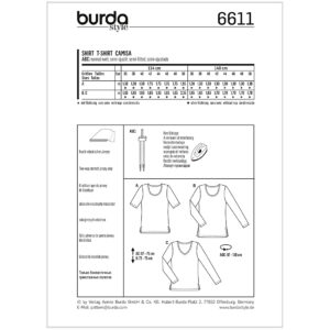 T-shirt Burda 6611 str. 36-50
