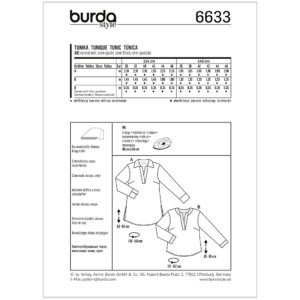 Tunika Burda 6633 str. 36-46