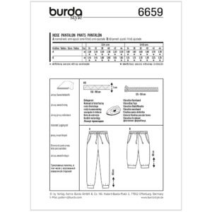 Bukser Burda 6659 str. 34-44