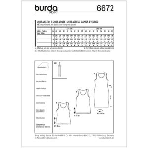Kjole/bluse Burda 6672 str. 46-60