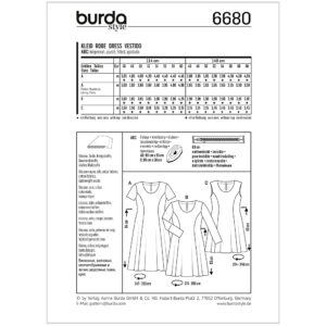 Kjole Burda 6680 str. 46-60