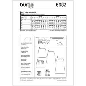 Nederdel Burda 6682 str. 36-50