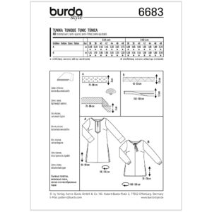 Tunika Burda 6683 str. 36-48