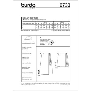 Nederdel Burda 6733 str. 36-46