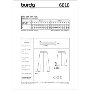Nederdel Burda 6818 str. 36-54