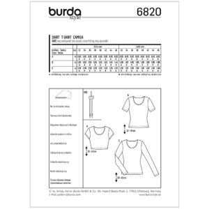 T-shirt Burda 6820 str. 32-46