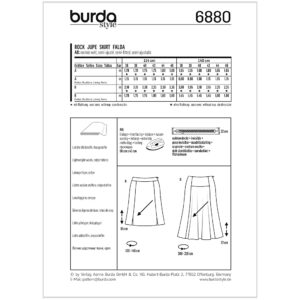 Nederdel Burda 6880 str. 36-46