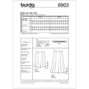 Nederdel Burda 6903 str. 34-50