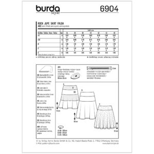 Nederdel Burda 6904 str. 34-46