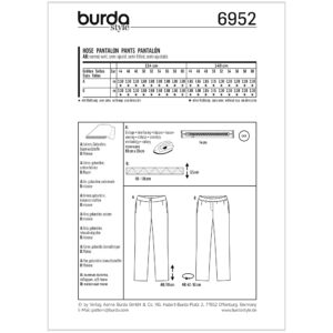 Bukser Burda 6952 str. 44-60