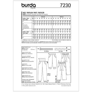 Bukser Burda 7230 str. 32-46