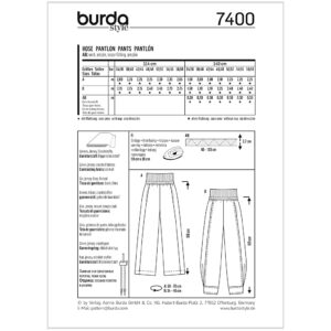 Bukser Burda 7400 str. 34-60