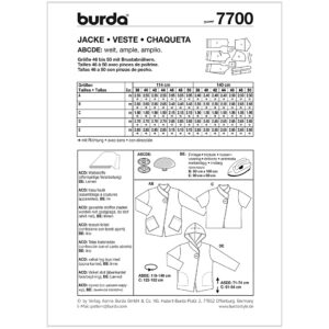 Jakke Burda 7700 str. 38-50