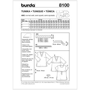 Tunika Burda 8100 str. 44-58