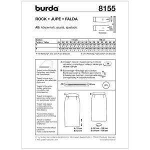 Nederdel Burda 8155 str. 34-46