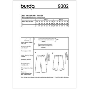 Bukser Burda Kids 9302 str. 116-146