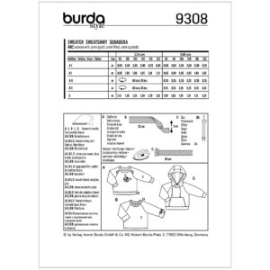 Sweatshirt Burda Kids 9308 str. 92-122