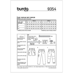 Bukser Burda Kids 9354 str. 116-158