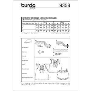 Kjole/Top/Shorts Burda Baby 9358 str. 62-92