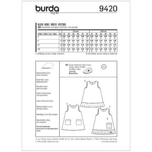 Kjole Burda Kids 9420 str. 92-122