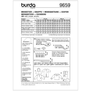 Musketer/Væbner Burda Kids 9659 str. 104-140