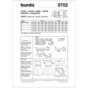 Kjole/jakke Burda Kids 9702 str. 86-110