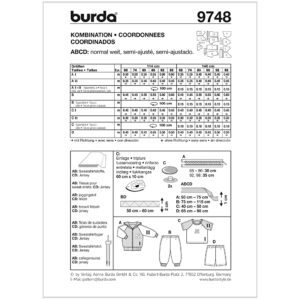 Bluse/Bukser Burda Kids 9748 str. 68-98