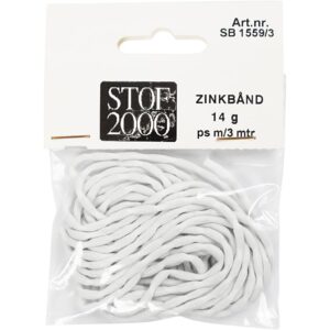 Zink bånd 14 gr. 3m Hvid