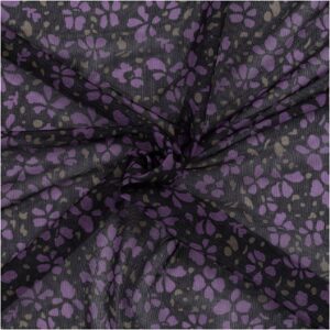 Mesh m/ blomster print Sort