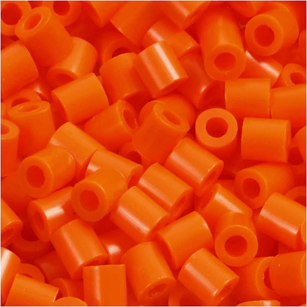 Rørperler, klar orange (32233), str. 5x5 mm, hulstr. 2,5 mm, medium, 1100 stk./ 1 pk.