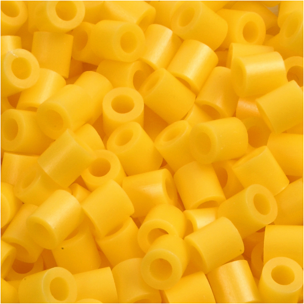 Rørperler, gul (32227), str. 5x5 mm, hulstr. 2,5 mm, medium, 1100 stk./ 1 pk.