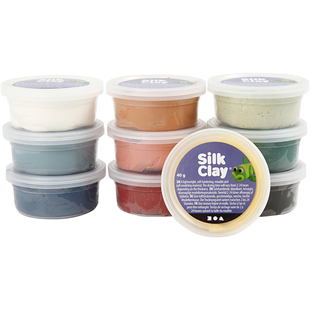 Silk Clay®, douche farver, 10x40 g/ 1 pk.