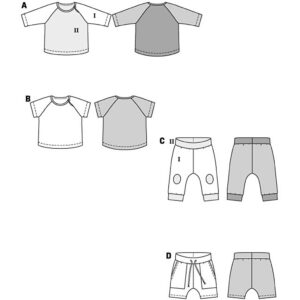 Bluse/bukser Burda kids 9246 str. 56-86