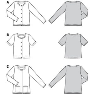 Cardigan Burda 6053 str. 34-48