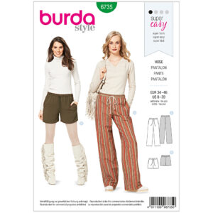 Bukser/shorts Burda 6735 str. 34-46