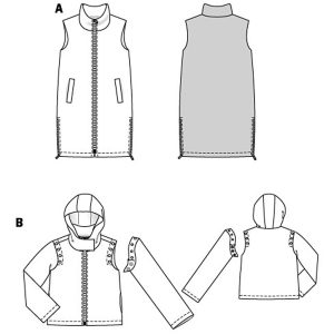 Jakke/vest Burda 5869 str. 34-44