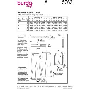 Bukser Burda 5762 str. 34-48.