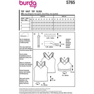 Top Burda 5765 str. 34-48.