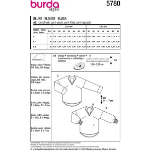Bluse Burda 5780 str. 34-48