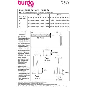 Bukser Burda 5789 str. 34-48