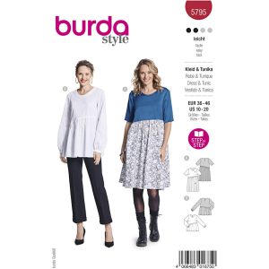 Kjole og tunika top Burda 5795 str. 34-46