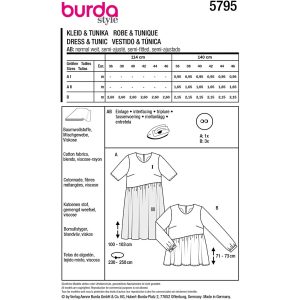 Kjole og tunika top Burda 5795 str. 34-46