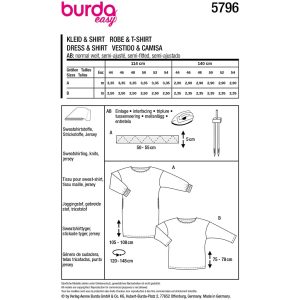 Kjole og top Burda 5796 str. 44-54